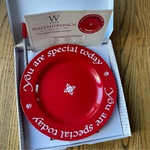 Waechtersbach "You Are Special Today" Red Ceramic Plate Set in Original Gift Box